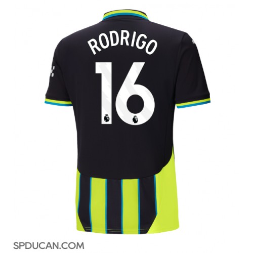 Muški Nogometni Dres Manchester City Rodri Hernandez #16 Gostujuci 2024-25 Kratak Rukav